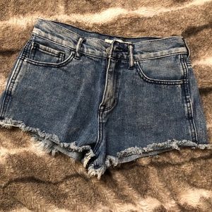 High-rise denim shorts
